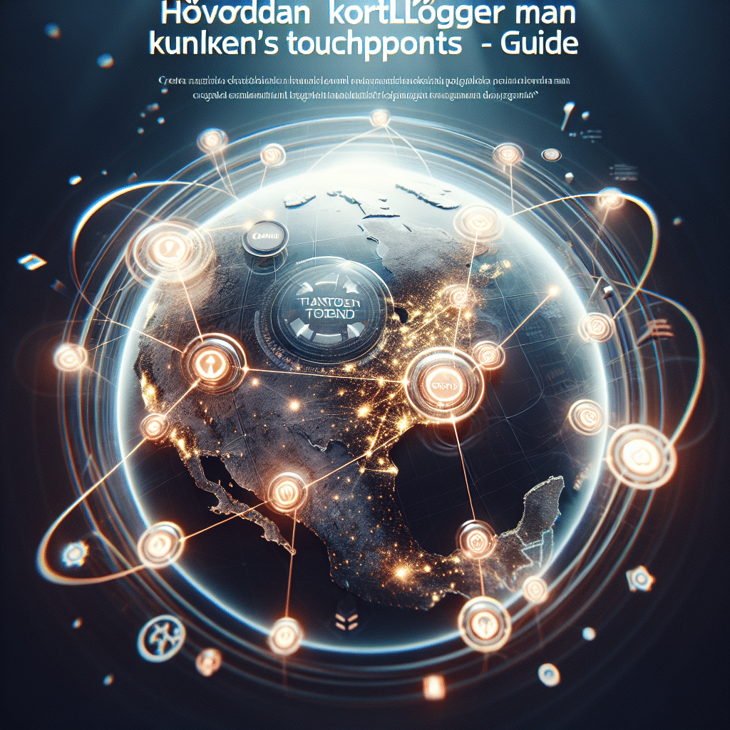 Hvordan kortlægger man kundens kontaktpunkter – guide Grafisk illustration af en globus med kontaktpunkter og forbindelser, der repræsenterer kunderejser og interaktioner.